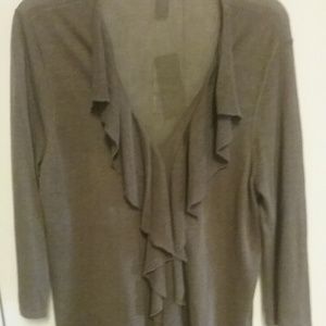 Ruffled front sweater